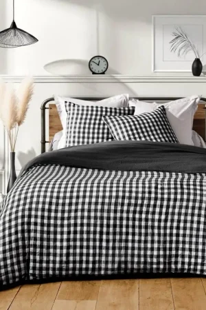 Acheter Direct Parure de lit 'Brigitte' carreaux vichy gris